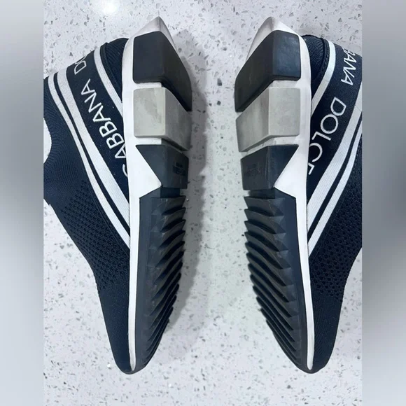 Dolce & Gabbana Black and White Sorrento Slip-On Shoes Sz 38 GUC - Picture 9 of 15